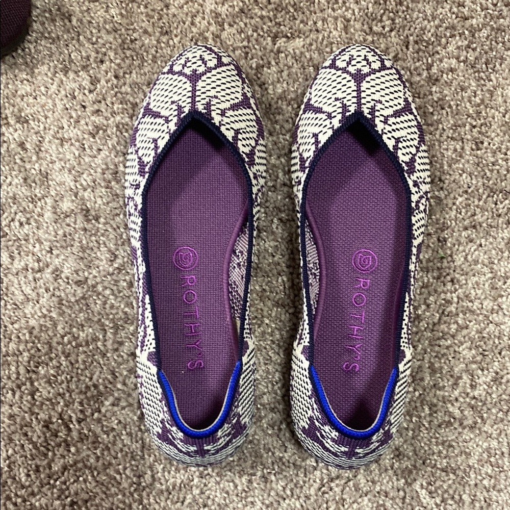 Rothy's Women's Purple and White Flats